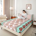 thumbnail image 3 of Erosebridal Teens Southwestern Style Aztec Full Size Sheets 4-Piece,Bohemian Damask Traditional Floral Bed Sheets For Adults Boys Girls,Orange Teal, 3 of 5