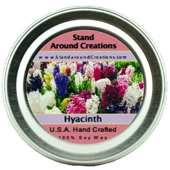 HYACINTH TIN 2-OZ. ALL NATURAL SOY CANDLE