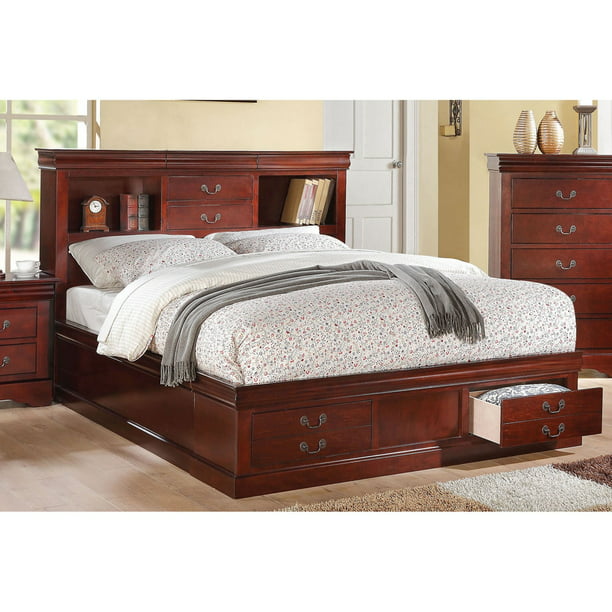 ACME Furniture Cherry Louis Philippe III Bed with Storage - 0 - 0