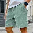 thumbnail image 2 of WTOBBY Men's Corduroy Fashion Casual Bermuda Shorts with Elastic Drawstring Waist, Contemporary Streetwear Design ,Light Green XL, 2 of 5