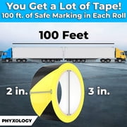 Nova Supply Double-Roll of Ultra-Adhesive, Black & Yellow Vinyl Hazard Tape for Floor Marking