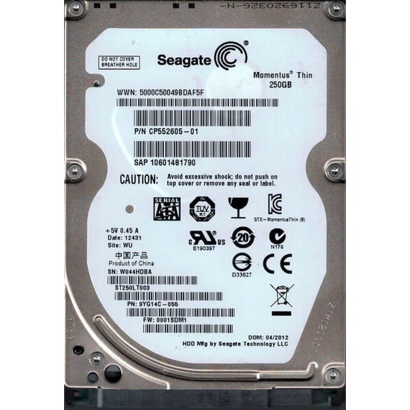 ST250LT003 P/N: 9YG14C-055 F/W: 0001SDM1 WU W04 Seagate 250GB