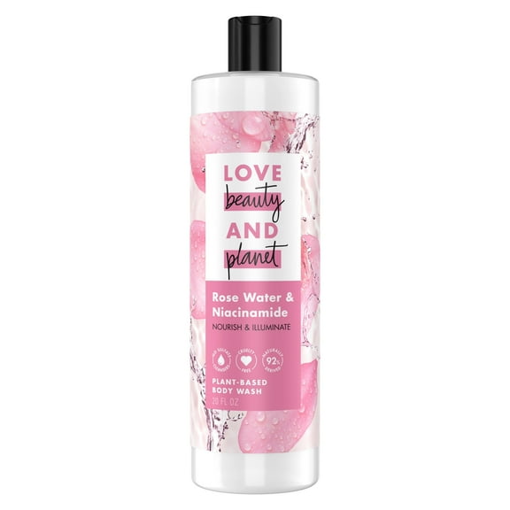 Love Beauty and Planet Nourishing Women's Body Wash, Rose Water and Niacinamide, 20 fl oz