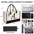 thumbnail image 2 of shenee Bolsa de lona con inicial, bolsa de yute de playa personalizada, regalo para mujeres, vacaciones, amigos, regalo de cumpleaños, boda, Año Nuevo, 2 of 5
