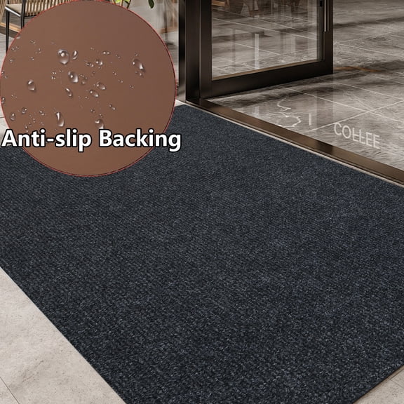 OVYEOFR 3' x 5' Front Door Mat, Indoor Outdoor Commercial Doormat with Rubber Backing, Entrance Mat for Entryway, Patio, Home, Gray