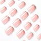thumbnail image 2 of Uñas postizas cortas estilo ataúd con punta francesa, color nude, plateado brillante, mate, cuadradas, con pegamento, 24 unidades., 2 of 4