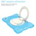 thumbnail image 6 of ELEHOLD Military Grade Shockproof Case for Samsung Galaxy Tab A9, Heavy Duty Protection Ring Stand Cover, Adjustable Angel, Detachable Shoulder Strap, Pencil Holder, Sky Blue, 6 of 11