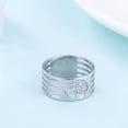 thumbnail image 3 of PAMTIER Women's Stainless Steel 9.6MM High Polished Ring Retro Tree of Life Signet Band Hollow Out Design for Women Silver Size 9, 3 of 5