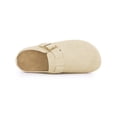 thumbnail image 5 of BLISSFUL STEP Women's Closed Toe Buckle Slip on Slides Platform Mules Beige (Size 8), 5 of 7