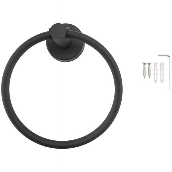 Towel Ring for Bathroom, Hand Towel Holder Round Towel Hanger Wall Mount 304 Stainless Steel Brushed Finish(Black),1 x Towel Ring,Black