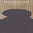 thumbnail image 3 of 100% Pure Egyptian Cotton 800 Thread Count Sheet Set, 4 Pc Set, Sateen Weave, Hotel Collection Soft Luxury Bedding, Fits Upto 21" Inch Deep Pocket (Dark Grey Stripe, California King Size), 3 of 5