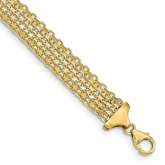 Primal Gold 14 Karat Yellow Gold Polished 7.5 Inch Fancy Link Bracelet