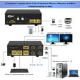thumbnail image 3 of CKL HDMI KVM Switch 2 Port Dual Monitor Extended Display, USB KVM Switch HDMI 2 in 2 Out with Audio Microphone Output and USB 2.0 Hub, PC Monitor Keyboard Mouse Switcher 4K@30MHz CKL-922HUA, 3 of 7