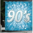 thumbnail image 4 of Ambesonne Blue Shower Curtain, 90s Pop Art Star Retro, 69"Wx84"L, Blue, 4 of 5