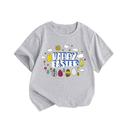 

Teen Summer Tops The United States Style Girls Short Sleeve T Shirt Easter Bunny Printed Round Neck Children T Shirt Shirts for Teens Girls(100% Cotton) Size:5-6 Years