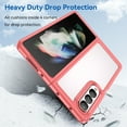 thumbnail image 5 of SaniMore for Samsung Galaxy Z Fold 3 Lightweight Transparent Case, Rugged Clear PC Back & TPU Bumper [Not Yellowing Technology] Heavy Duty Full Body Protective Case for Samsung Z Fold 3, Red, 5 of 6