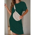 thumbnail image 2 of Weardear Womens Casual Summer Crewneck Short Sleeve Ribbed Mini Tshirt Dress, 2 of 4
