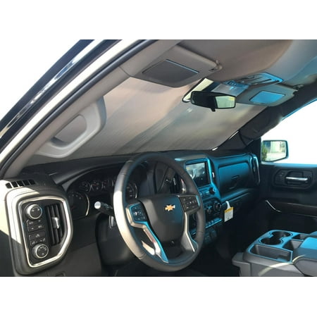 The Original Auto Sunshade, Custom-Fit for Chevrolet Silverado 1500 Truck (Crew Cab) w/o Sensor 2019, Silver