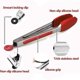 thumbnail image 2 of 3-Piece Set Stainless Steel Kitchen Tongs Food Grade, Red, 2 of 5