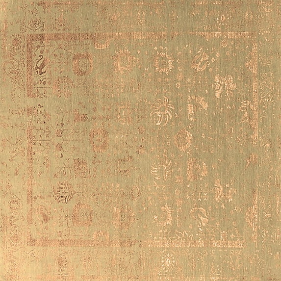 Ahgly Company Indoor Square Oriental Brown Industrial Area Rugs, 4' Square