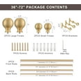 thumbnail image 3 of Double Curtain Rods 36-72 Inches with Round Finials, 1 Inch Heavy Duty Drapery Rod with Unique Aluminum Alloy Brackets for Windows, Sliding Door, Patio, Bedroom, Living Room Decoration, Brushed Gold, 3 of 6