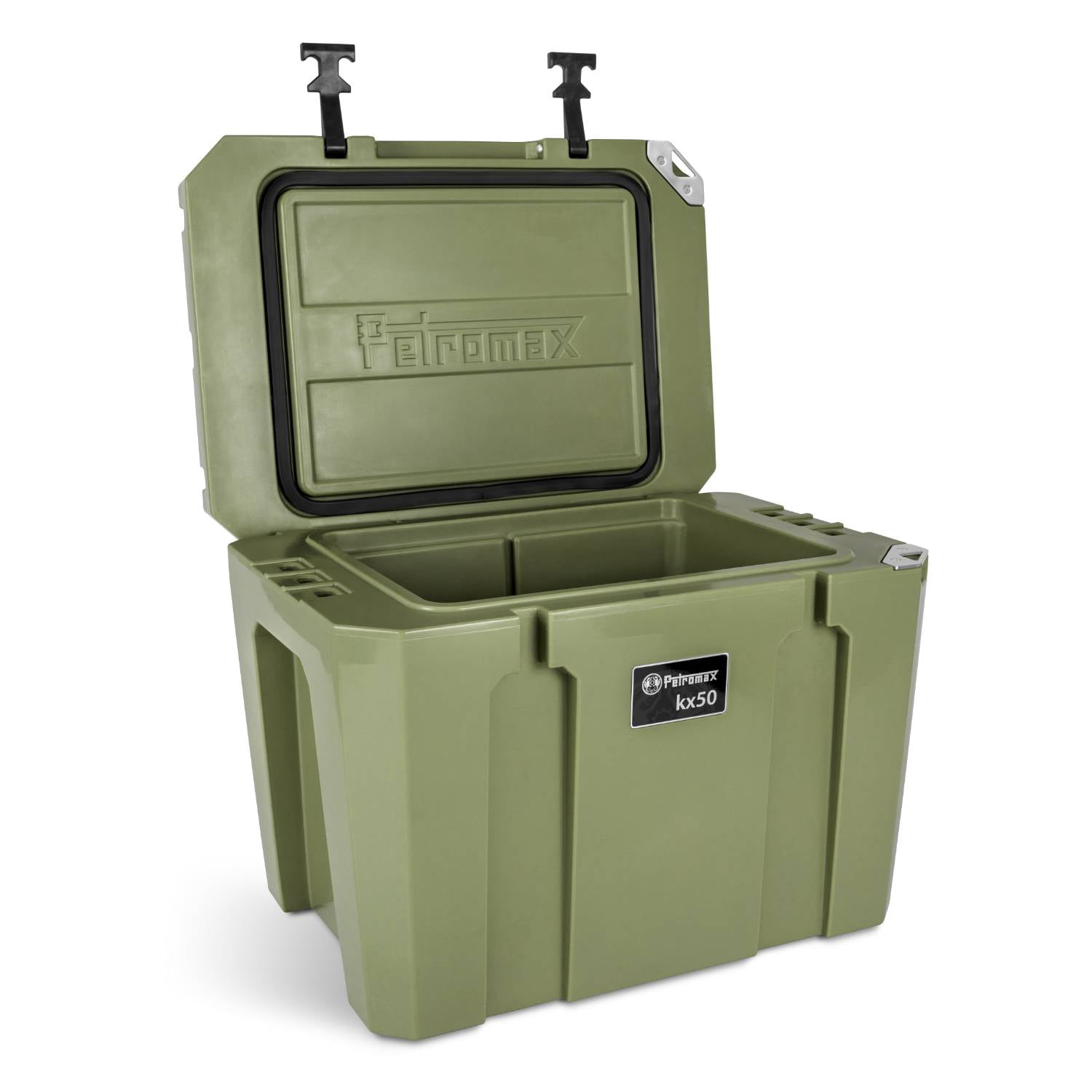 Petromax Large Capacity Hard Cooler Box, Olive 52.8 Qt Insulated Ice Chest, Keep Food Cold for Multi Day Outdoor Camping
