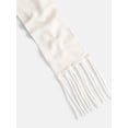 thumbnail image 3 of No Boundaries Women's Solid Scarf with Fringe, Winter White, 3 of 4
