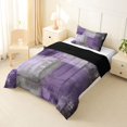 thumbnail image 2 of Homewish Purple Watercolor Gradient Twin Comforter Sets,Retro Geometric Art Bedding Set,Black Reversible,2pcs,1 Comforter and 1 Pillowcase, 2 of 7