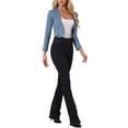 thumbnail image 2 of INSPIRE CHIC Denim Cropped Jacket for Women's Open Front Collarless Casual Bolero Shrug L Blue, 2 of 7