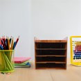 thumbnail image 1 of HONMEET Wooden MultiLayer File Organizer for Document Organizing Brown Desk Office Supply Stable and Stylish 6.5 x 4.3 x 9.8 inches, 1 of 6