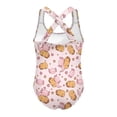 thumbnail image 3 of Toddler Swimsuit Cover Up Girl Casual Hawaiian Quick-Drying Rash Guard One Piece Cut Out Bathing Suit Adjustable Straps Ruched Girls' Swimwear 9-16y, 3 of 3