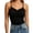 Black, variant on hoksml Women's Lace Trim Camisole Top with Built-in Bra, Adjustable Cross Back Straps, Stretch Soft Fabric Invisible Layering Tank Top for Daily Casual Wear