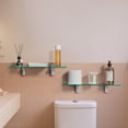 thumbnail image 6 of KES Bathroom Glass Shelf 23.6 Inches Bathroom Shelf with 8mm Tempered Glass and Brushed Nickel Bracket Wall Mount 2 Pack, WMBS001S60BNP2, 6 of 9