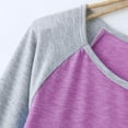 thumbnail image 7 of nsendm Little Girls Casual Long Sleeve T Shirts Crewneck Tunic Tops Kids Teen Color Block Tee Blouses Autumn Clothes Purple 4-5 Years, 7 of 7