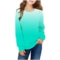 thumbnail image 5 of Lmnyox Long Sleeve Shirts for Girls Crew Neck Gradient Casual T Shirt Kids Spring Summer Loose Tees Blouses, 5 of 6