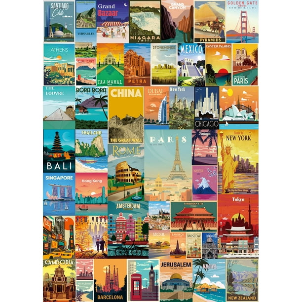 Rompecabezas PICKFORU Vintage World Travel 1000 piezas