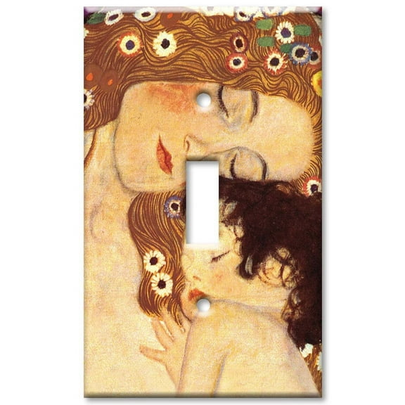 Art Plates brand - Single Gang Toggle Wall Plate - Klimt: Mother & Child