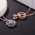 thumbnail image 7 of I Love You Necklace, 925 Sterling Silver 100 Languages Projection on Round Onyx Pendant Loving Memory Collarbone Necklace 1 Pcs, 7 of 7