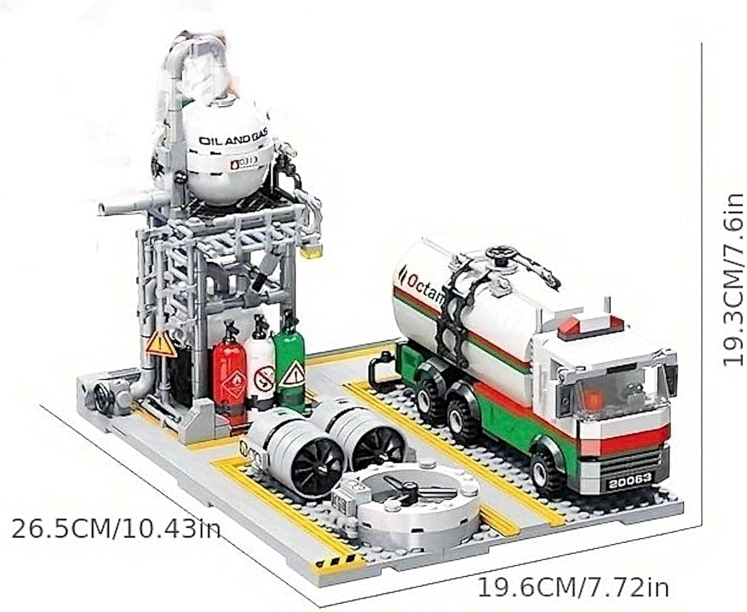 Honchoes Natural Gas Transportation Station Building Set Toy for Adults Boys Compatible with Lego Architecture Model 721Pcs
