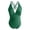 Green, variant on Women's Solid Color 1-Piece Swimsuit with V - Neck and Spaghetti Straps Elastic Soft Fabric Beach Pool Swimwear,Size:XXL