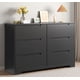 thumbnail image 1 of Owii Cómoda Cajonera para Recamara, Cajonera de Madera 6 Cajones sin Tiradores, Ideal para Dormitorio, Sala y Pasillo 120 * 40 * 80cm Negro, 1 of 9