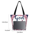 thumbnail image 3 of Kll Tote Bag For Women God Bless America Patriotic Star Print Shopping Grocery Reusable Bags For Office School Shopping Travel, 3 of 7