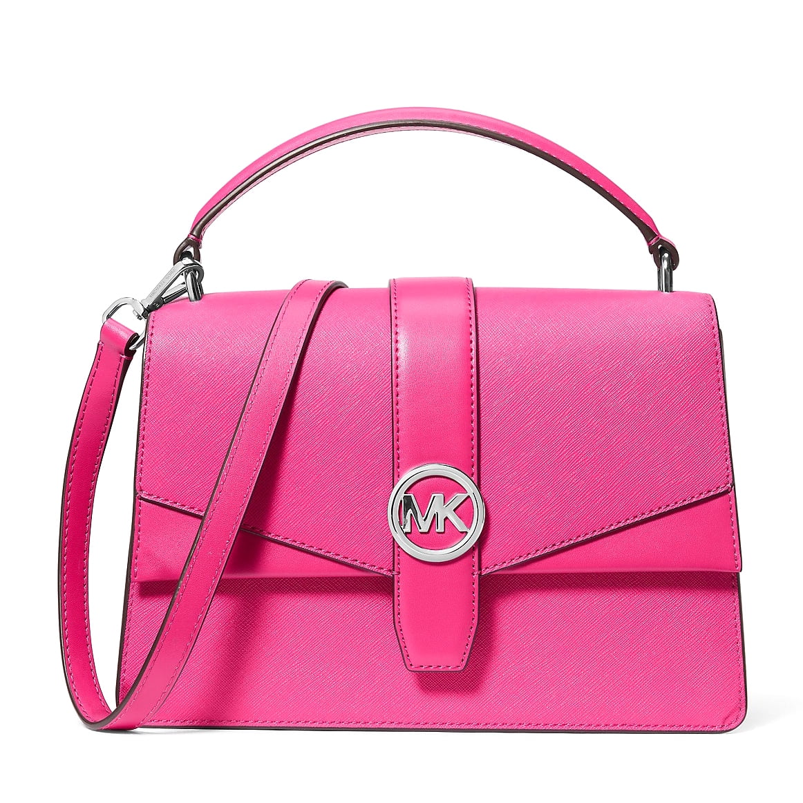 Michael Kors Womens Sheila Small Faux Saffiano Leather