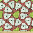thumbnail image 2 of Ambesonne Fruit Fabric by the Yard Upholstery, Pears and Funky Polka Dots, 1 Yard, Dark Coral Apple Green, 2 of 5