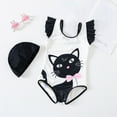 thumbnail image 2 of HAYIMI Child Summer Kids Girls 1 Piece Cartoon Swimsuits Backless Ruffle Swimwear Bathing Suit With Swim Cap Leisure Beach Swim Wear, 2 of 6
