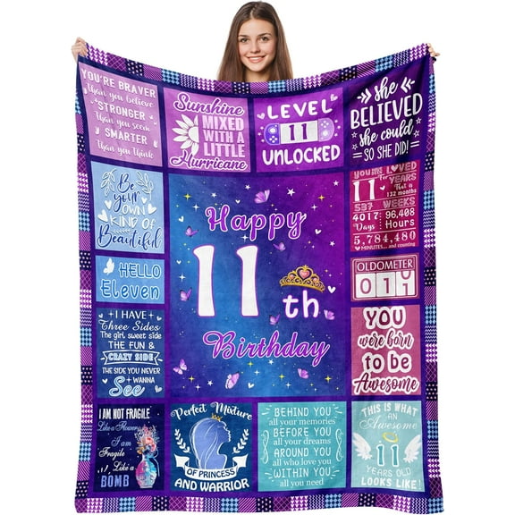 Birthday Gifts for 11 Year Old Girls, 11 Year Old Girl Birthday Gift Ideas 11th Birthday Gifts for Girls, Presents for 11 Year Old Girl,Best Birthday Gift for Girls Age 11 Throw Blanket 60" x 50"
