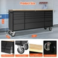 thumbnail image 4 of 15-Drawer Large Rolling Tool Chest, 72" Mobile Tool Storage Cabinet with Wheels and Wood Top, Garage Tool Box Organizer with Anti-Slip Liner for Warehouse, Workshop, 4 of 7