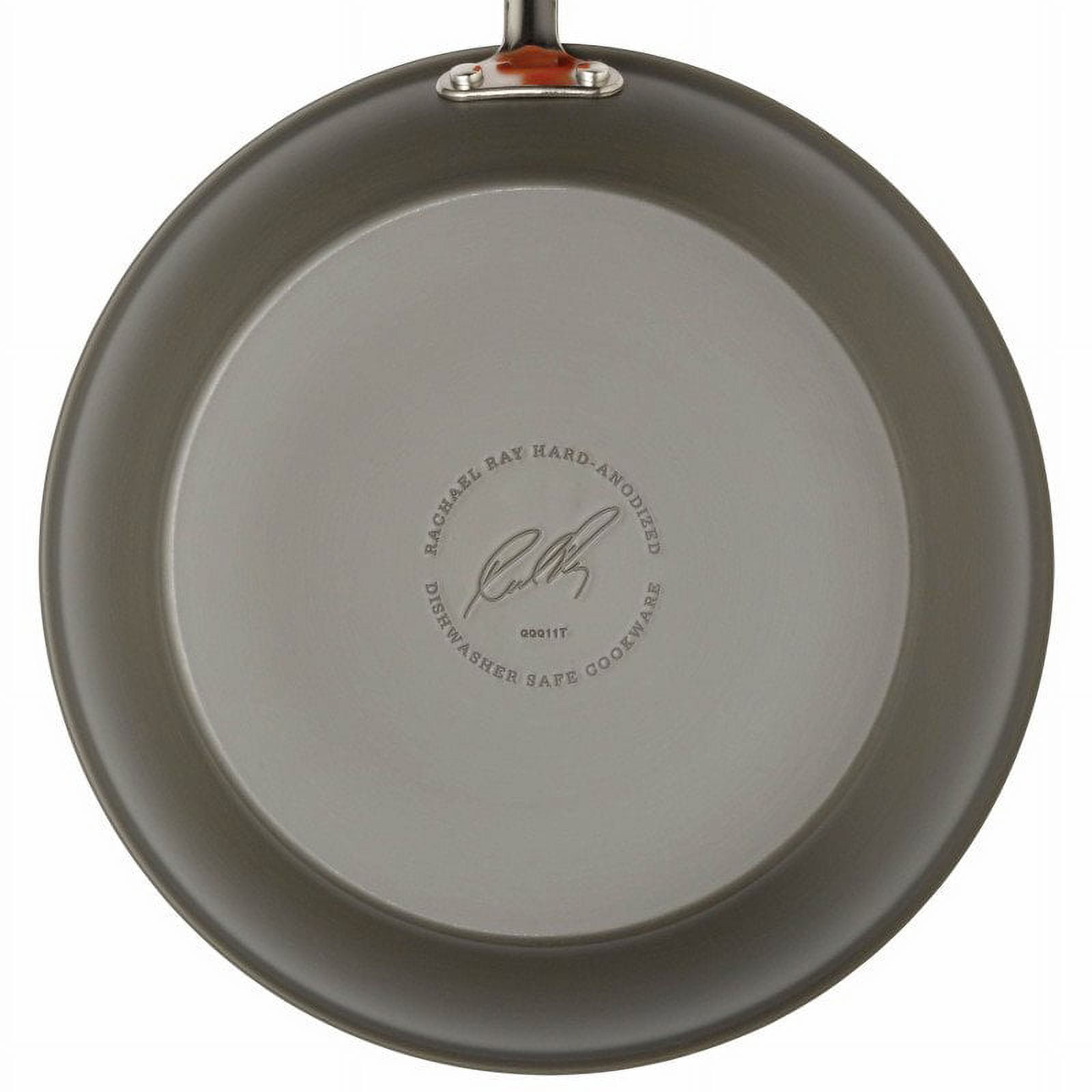 Rachael Ray 9.25 and 11.5-Inch Hard-Anodized Nonstick Frying Pans/Fry Pans/Skillets, Gray with Orange Handles