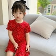 thumbnail image 5 of Lovebay Summer Kids Girls Red Polk Dot Pleated Dress Beach Wear Sundress for Toddler,Little child, 5 of 8