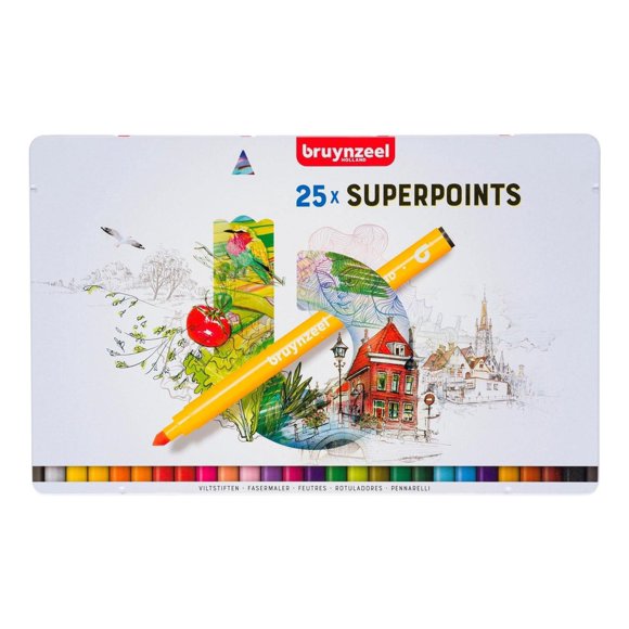 Rotuladores De Colores Bruynzeel 25 Pz Con Estuche De Metal multicolor